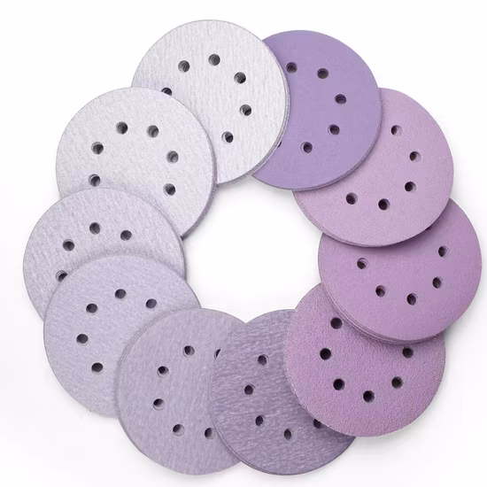 5 Inches Ceramic Abrasive Sanding Disc Purple Coated Sandpaper Polishing Automobile