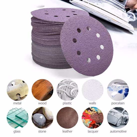 5 Inches Ceramic Abrasive Sanding Disc Purple Coated Sandpaper Polishing Automobile